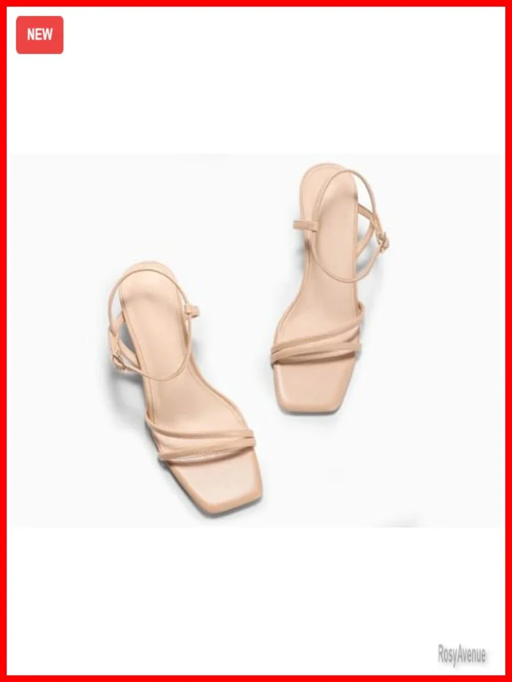 Strappy Low Kitten Heels Square Open Toe Sandals Ankle Strap Comfortable Dressy